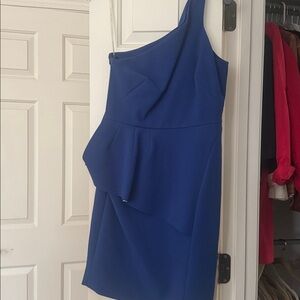 One shoulder cocktail Royal Blue Dress